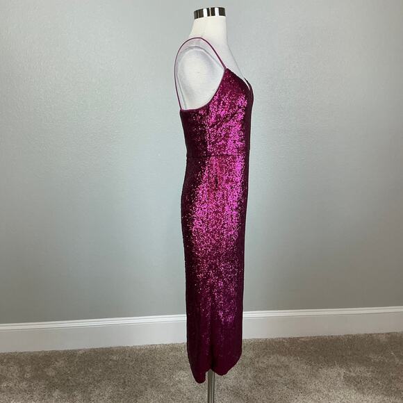 Donna Karan Sequined Sleeveless Midi Sheath Colorful Pink Size 8 Sleeveless - Picture 3 of 14